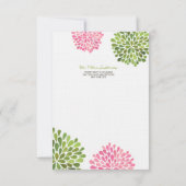 Trouwroze & groene bedankkaart linnen kaarten (Achterkant)