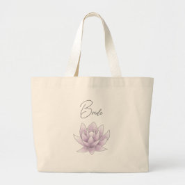 Trouwroze Lotus Bruid Grote Tote Bag