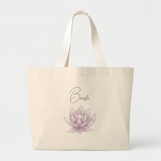 Trouwroze Lotus Bruid Grote Tote Bag (Voorkant)