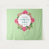 Trouwroze Roos Rood Wit Petunia Stippen Wandkleed (Voorkant (horizontaal))