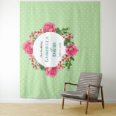 Trouwroze Roos Rood Wit Petunia Stippen Wandkleed (In situ)