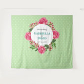 Trouwroze Roos Rood Witte Petunia Stippen Wandkleed (Voorkant (horizontaal))