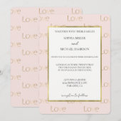Trouwroze Roze Goud Liefde Wit Bruiloft Kaart (Voorkant / Achterkant)