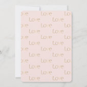Trouwroze Roze Goud Liefde Wit Bruiloft Kaart (Achterkant)