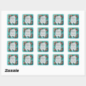 💖 Trouwrozen Bruid en Bruidegom Frame 🌷 Vierkante Sticker (Vel)