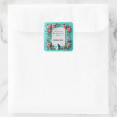 💖 Trouwrozen Bruid en Bruidegom Frame 🌷 Vierkante Sticker (Tas)