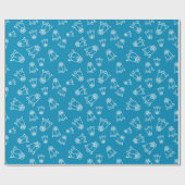 Trouwrozen voor jubileumcadeaus Blauwe naadloze Cadeaupapier (Vlak)