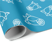 Trouwrozen voor jubileumcadeaus Blauwe naadloze Cadeaupapier (Rol Hoek)