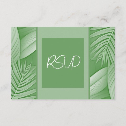 Trouwruimte Kaart Tropisch Groen (Voorkant)