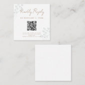 Trouwscan code RSVP met bloemrijke groene decorati Informatiekaartje (Voorkant / Achterkant)