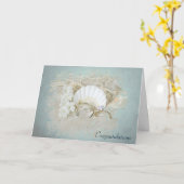 Trouwschelpen en ringen kaart (Gele Bloem)