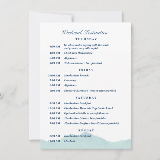 Trouwschema Ashley & Nolan 1 Kaart (Voorkant)