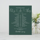 Trouwschema Emerald Heart Script Tijdschema (Staand voorkant)
