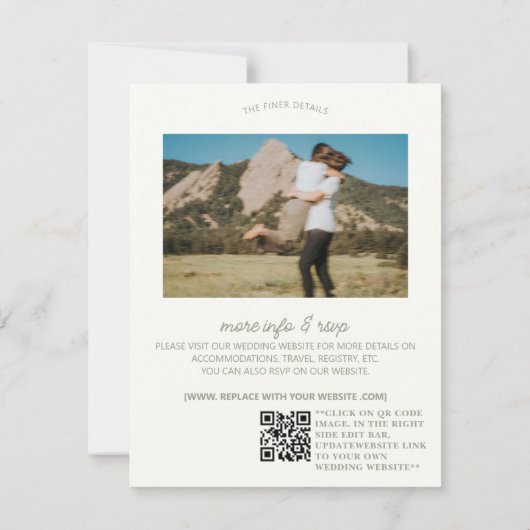 Trouwschema en details Kaart (Achterkant)