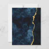 Trouwschema met Navy Blauwe Gouden Folie Agate Mar Kaart (Achterkant)