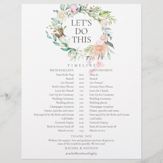 Trouwschema met rozenkrans tijdlijn