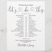 Trouwschema-tijdlijn in zwart-wit schrift (Voorkant)