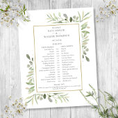 Trouwschema Trouwdag Watercolor Bloemen