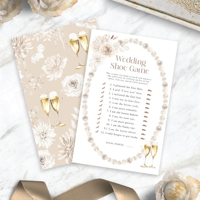 Trouwschoen Shower Game (Pearls and Prosecco Wedding Shoe Shower Game
)