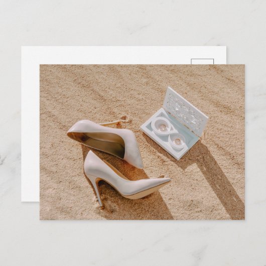 Trouwschoenen en twee trouwringen briefkaart (Voorkant / Achterkant)