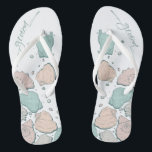 TROUWSCHOENEN | Modern Seashells Coral Blauwgroen Teenslippers<br><div class="desc">Funky koraal en blauwgroen zeeschelp ontwerp. Handgeschreven kalligrafie die zegt bruidegom - perfect voor de bruidegom te draag op het strand voor zijn strand bruiloft ceremonie. Ontwerp gemaakt voor TheBarefootBride™ door © WhimsicalArtwork™. Dit maakt deel uit van een bruiloft briefpapier suite collectie met bijpassende bruiloft accessoires ook baby shower en...</div>