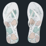 TROUWSCHOENEN | Modern Seashells Coral Blauwgroen Teenslippers<br><div class="desc">Funky koraal en blauwgroen zeeschelp ontwerp. Handgeschreven kalligrafie die zegt bruidegom - perfect voor de bruidegom te draag op het strand voor zijn strand bruiloft ceremonie. Ontwerp gemaakt voor TheBarefootBride™ door © WhimsicalArtwork™. Dit maakt deel uit van een bruiloft briefpapier suite collectie met bijpassende bruiloft accessoires ook baby shower en...</div>