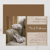 trouwschoenen parels voor de doucheuitnodiging voo kaart (Voorkant / Achterkant)