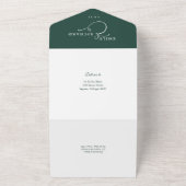 Trouwscript Emerald Green Huwelijk All In One Uitnodiging (Buitenkant)