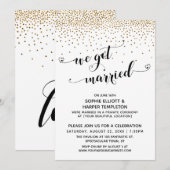 Trouwscript, Gouden confetti, Ontvangst Kaart (Voorkant / Achterkant)