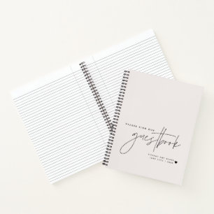 Trouwscript kalligrafie Ecru gast Notitieboek