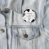 Trouwscript met grillige krabbelvormen ronde button 5,7 cm (In situ)