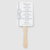 Trouwscript met Zeevaartknoop in Modern Design Handwaaier (Achterkant)