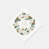 Trouwservet groen Magnolia servet (Hoek)