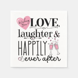 Trouwservet Roze en Zwart Servet