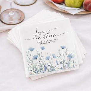Trouwservetjes Love In Bloom Blauw Servet