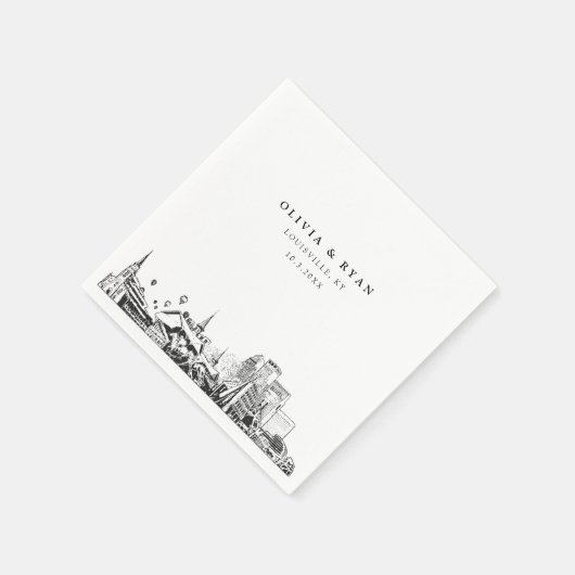 Trouwservetjes van papier met Louisville-sylhouett Servet (Hoek)