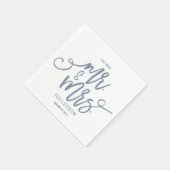 Trouwservetten | Brush Script (Stofbloem Blauw) Servet (Hoek)