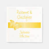 Trouwservetten gele vlinder servet (Voorkant)