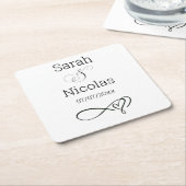 Trouwservetten gepersonaliseerde minimalist kartonnen onderzetters (Schuin)