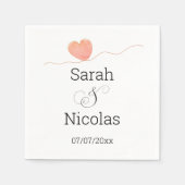 Trouwservetten gepersonaliseerde minimalist servet (Voorkant)