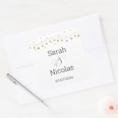 Trouwservetten gepersonaliseerde minimalist vierkante sticker (Envelop)