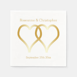 Trouwservetten Gouden Harten Servet