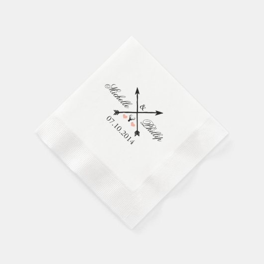 Trouwservetten Herten en pijlen Papier servet (Hoek)