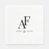 Trouwservetten | Koppel Monogram Elegante Servet (Voorkant)