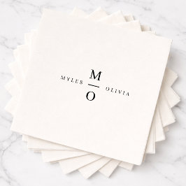 Trouwservetten | Koppel Monogram Elegante Servet