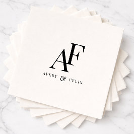 Trouwservetten | Koppel Monogram Elegante Servet