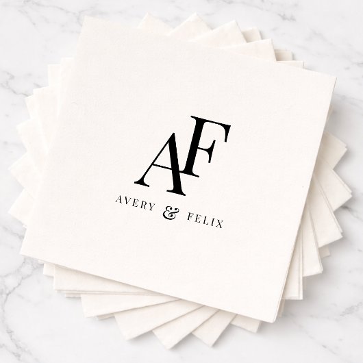 Trouwservetten | Koppel Monogram Elegante Servet