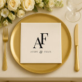 Trouwservetten | Koppel Monogram Elegante Servet