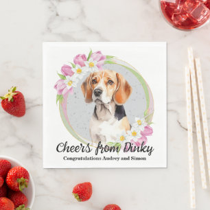 Trouwservetten met foto van Beagle-hond Servet