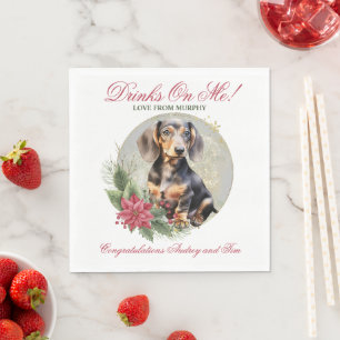 Trouwservetten met foto van Dachshond Servet